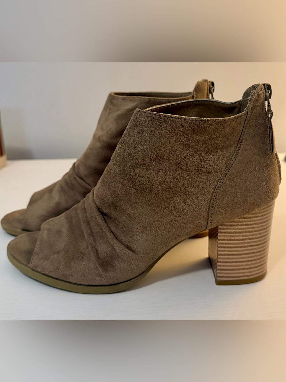 Rampage Open Toe Block Heel Booties